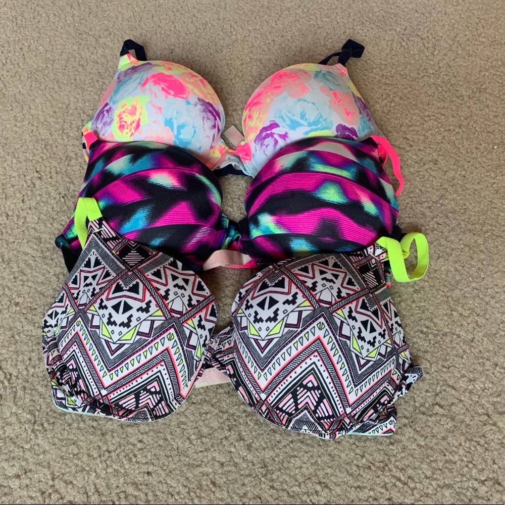 34D VS PINK Push Up Bra BUNDLE